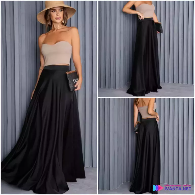 Атласная юбка в пол!