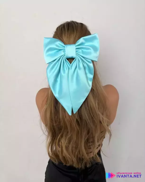 Бант для волос бирюза