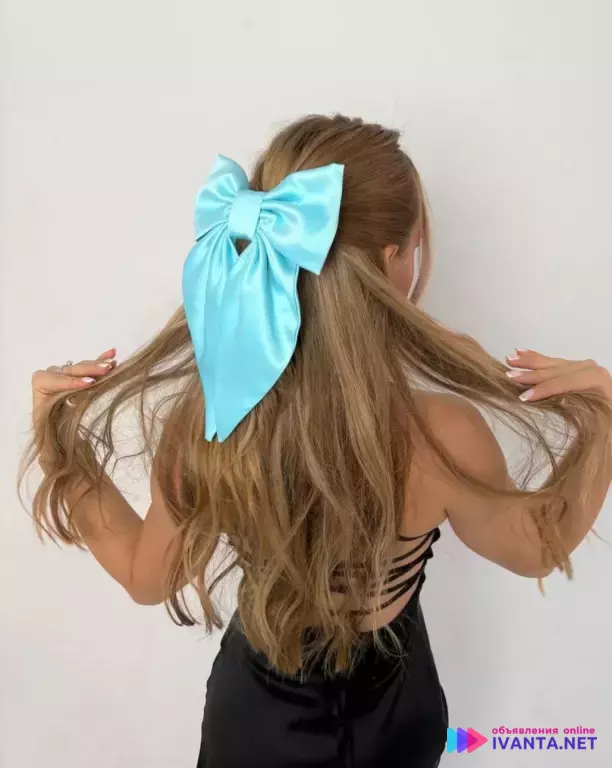 Бант для волос бирюза