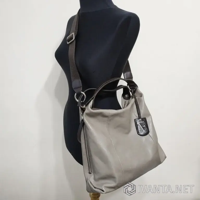 Furla Оригинальная Серая Кожаная Сумка-Тоут!