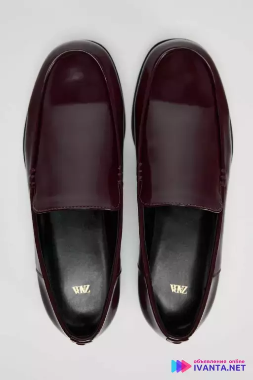 Лоферы zara цвет бордо!