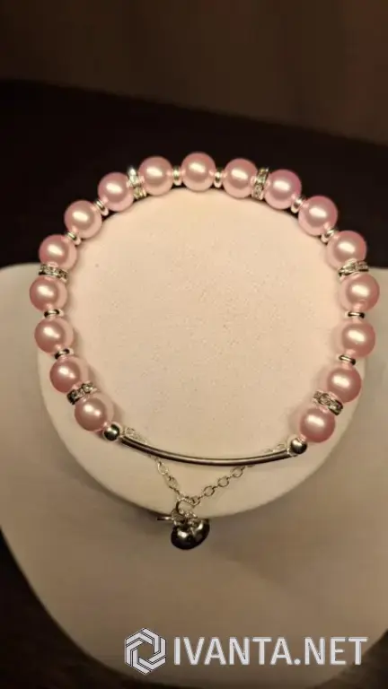 Браслет из розового искусственного жемчуга