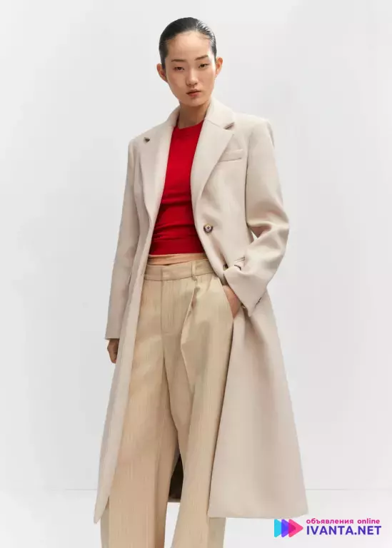 Пальто mango белое миди!