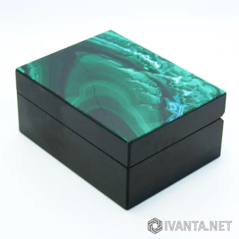 Малахит с Хризоколлой - Коллекционная Шкатулка