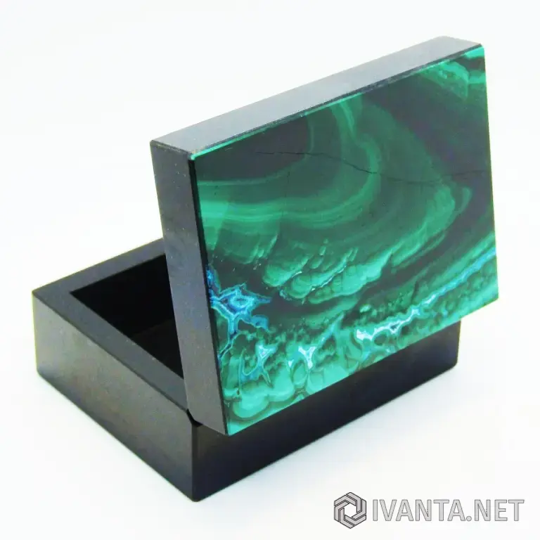 Малахит с Хризоколлой - Коллекционная Шкатулка