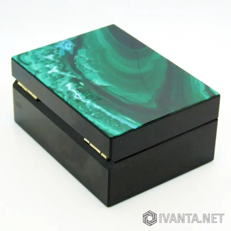 Малахит с Хризоколлой - Коллекционная Шкатулка