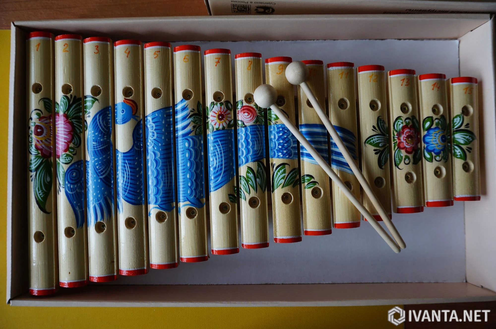 Детский ксилофон с художественной росписью, 15 пластин - Музыкальные инструменты - Ivanta.net