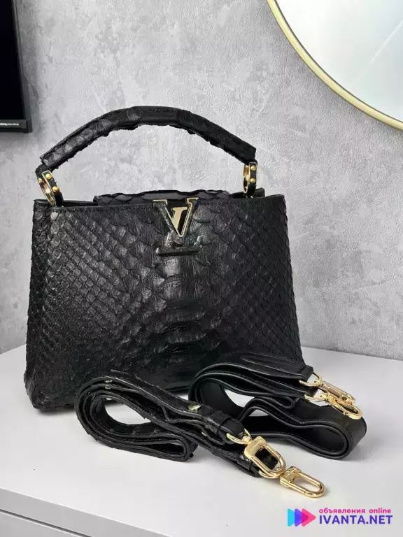 Женская сумочка LV из 100% натуральной кожи питона. Ручная работа. Эксклюзивная модель!