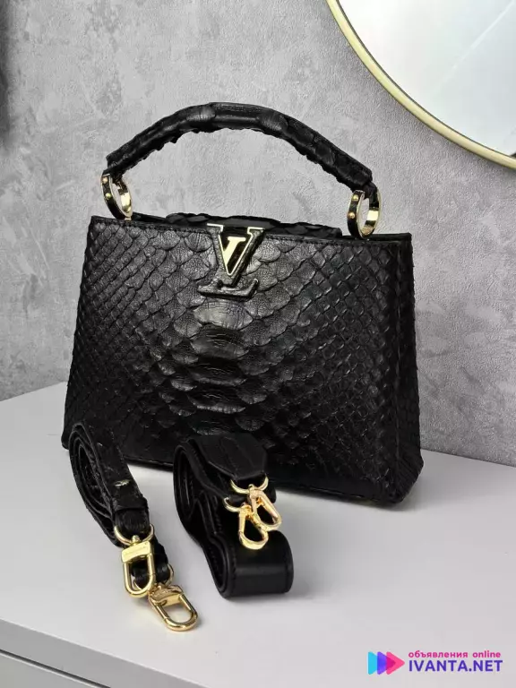 Женская сумочка LV из 100% натуральной кожи питона. Ручная работа. Эксклюзивная модель!