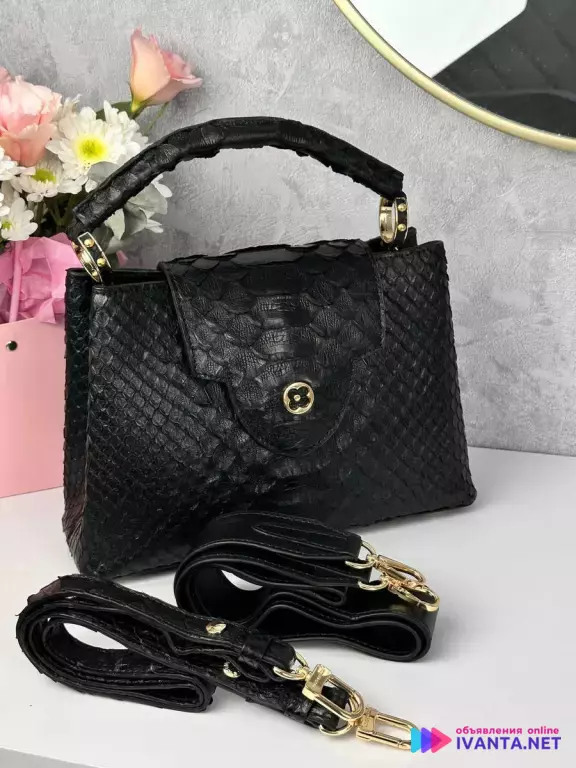 Женская сумочка LV из 100% натуральной кожи питона. Ручная работа. Эксклюзивная модель!
