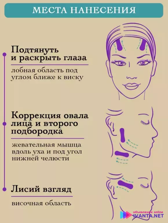 Тейпы для лица и глаз от морщин прозрачные 40 шт