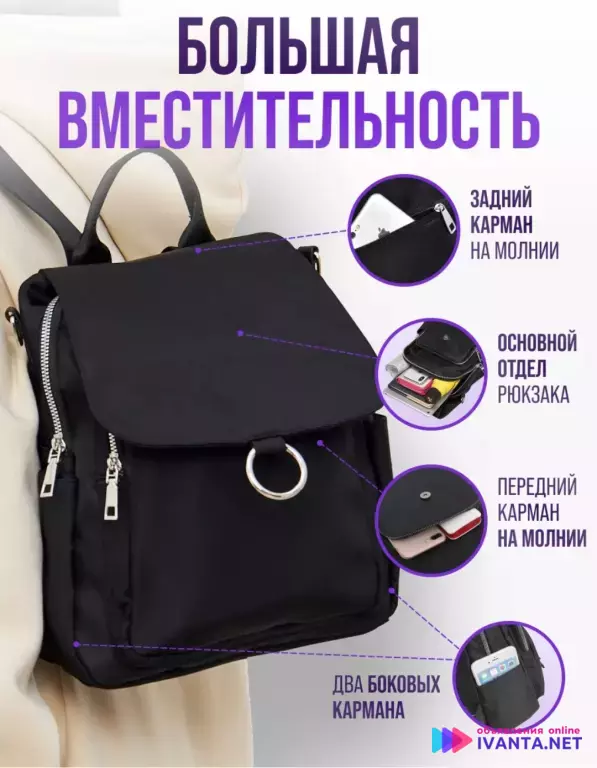 Рюкзак женский черный