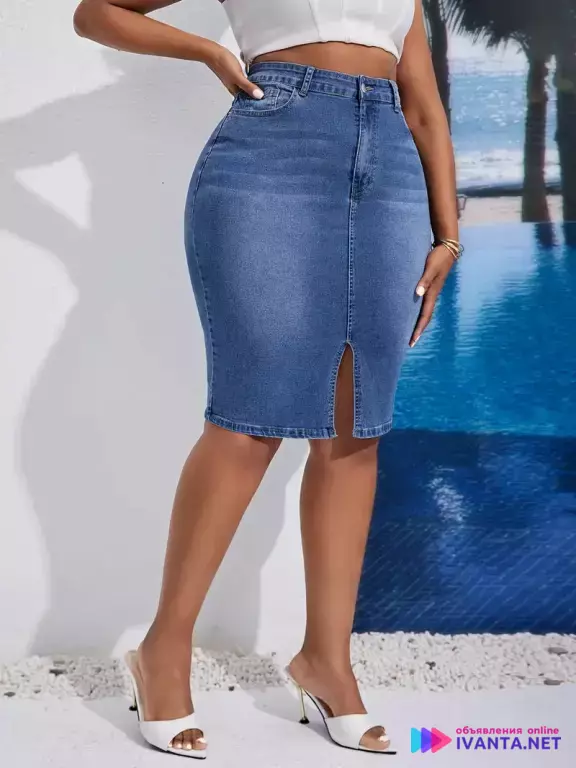 Элегантная джинсовая юбка-карандаш!
