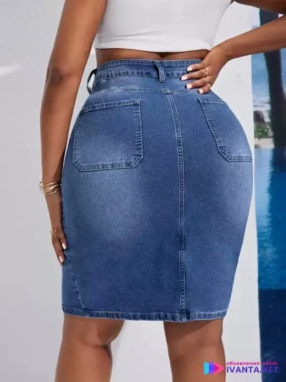 Элегантная джинсовая юбка-карандаш!